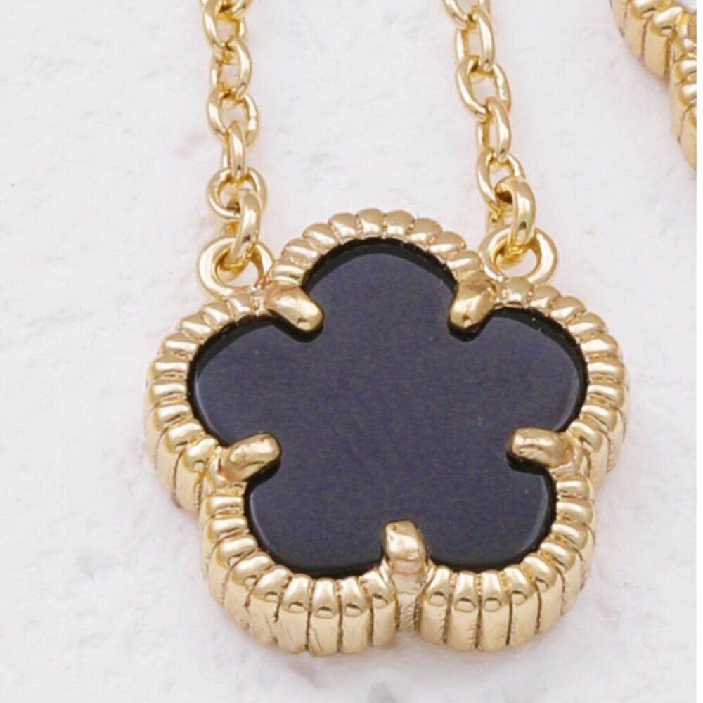 SAKS OFF 5TH Jankuo 14K Goldplated Brass Onyx Necklace, Earring Set